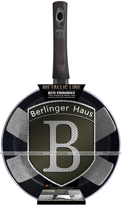 Сковорода "Шеф-повар" Berlinger Haus Carbon Ø26см, мраморное антипригарное покрытие