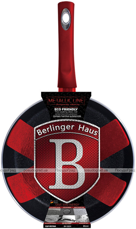 Сковорода Berlinger Haus Burgundy "Шеф-кухар" Ø26см, мармурове покриття
