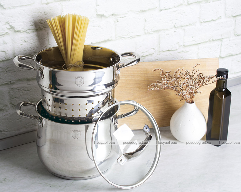 Набор для спагетти Berlinger Haus Silver Belly, 3 предмета из нержавеющей стали