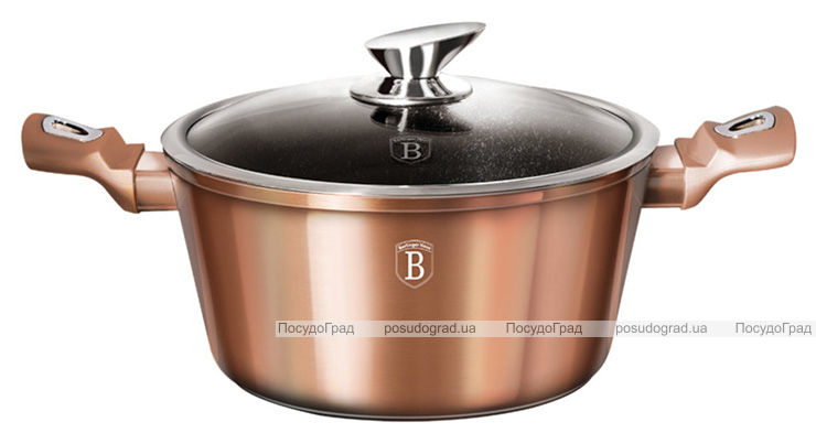 Кастрюля Berlinger Haus Rose Gold 4.1л с крышкой, индукционная с антипригарным покрытием