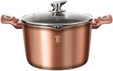 Каструля Berlinger Haus Rose Gold 6л з кришкою-друшляк і носиком для зливу, індукційна з антипригарним покриттям
