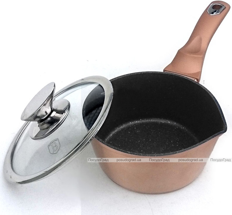 Ківш Berlinger Haus Rose Gold 1.2л з кришкою, антипригарним покриттям