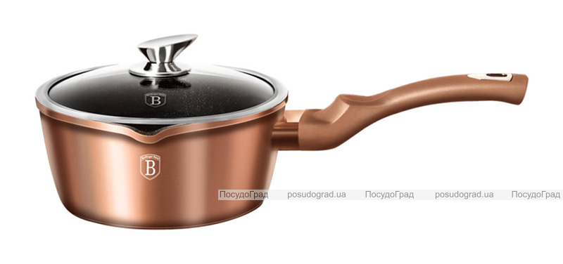 Ківш Berlinger Haus Rose Gold 1.2л з кришкою, антипригарним покриттям