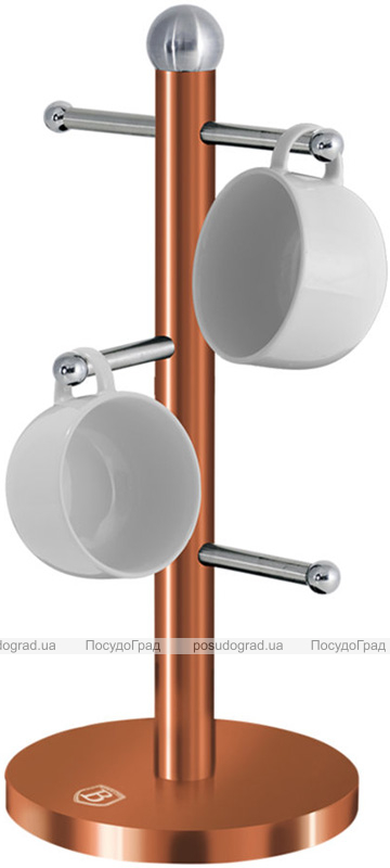 Стійка для 6 чашок Berlinger Haus Rose Gold 15х34см, нержавіюча сталь
