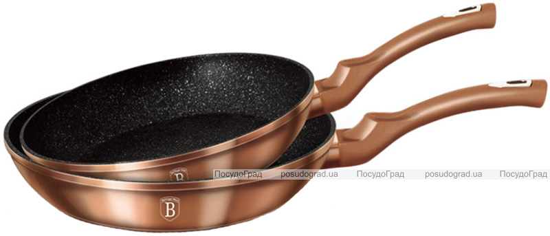 Набор 2 сковороды Berlinger Haus Rose Gold Ø22см и Ø26см, индукционные с антипригарным покрытием