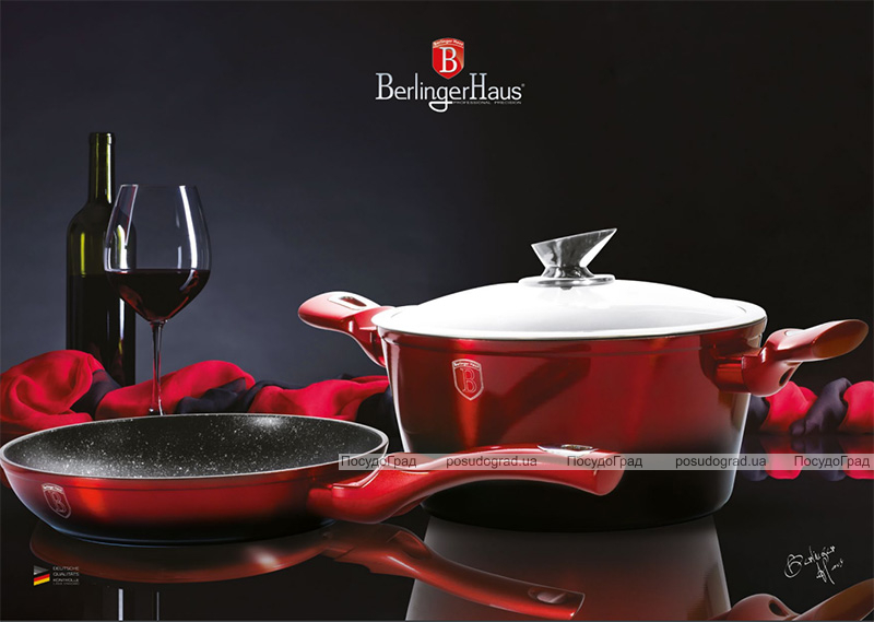 Сковорода Berlinger Haus Black Burgundy Ø20см, мармурове покриття