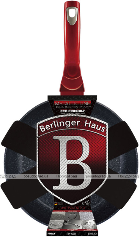 Сковорода Berlinger Haus Black Burgundy Ø28см, мармурове покриття