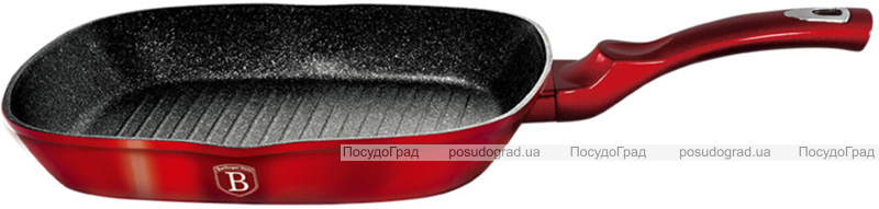 Сковорода-гриль Berlinger Haus Black Burgundy 28х28х4.1см, мраморное покрытие