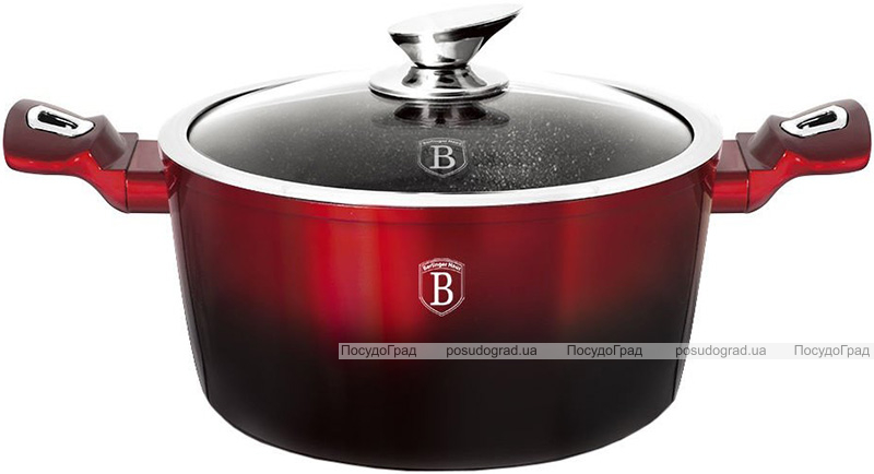 Кастрюля Berlinger Haus Black Burgundy 2.5л, мраморное покрытие