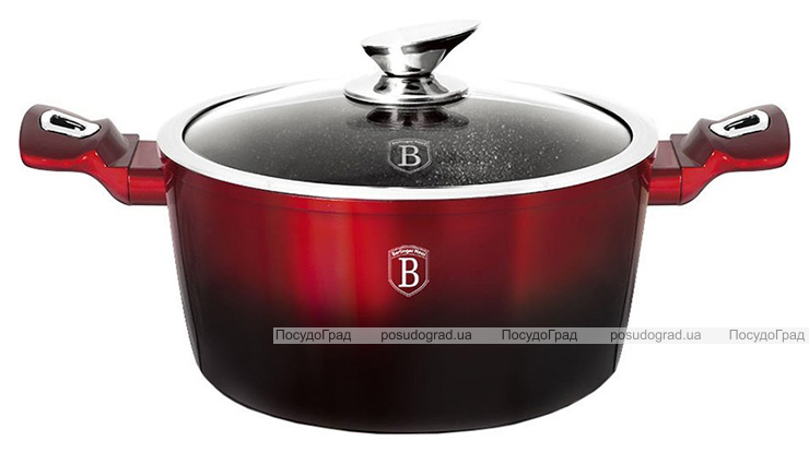 Каструля Berlinger Haus Black Burgundy 4.1л, мармурове покриття