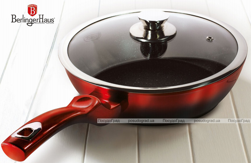Сковорода-сотейник Berlinger Haus Black Burgundy Ø24х6.5см, мраморное покрытие
