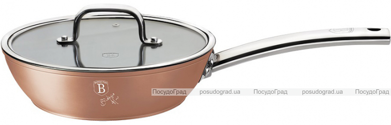 Сковорода-сотейник Berlinger Haus Bronze Titan 24см з титановим покриттям, з кришкою