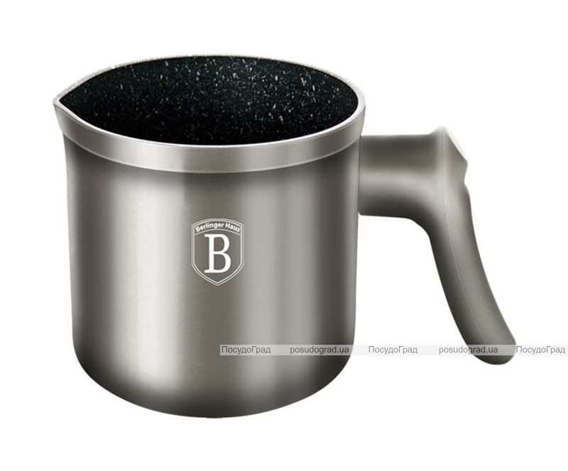 Кружка для кип'ятіння молока (молочник) Berlinger Haus Carbon 1л, мармурове антипригарне покриття
