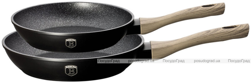 Набор 2 сковороды Berlinger Haus Ebony Maple Ø22см и Ø26см, мраморное антипригарное покрытие