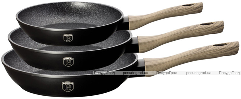 Набір 3 сковороди Berlinger Haus Ebony Maple Ø20см, Ø24см, Ø28см