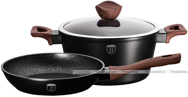 Набор посуды Berlinger Haus Ebony Rosewood сковорода Ø24см и кастрюля с крышкой 4.1л
