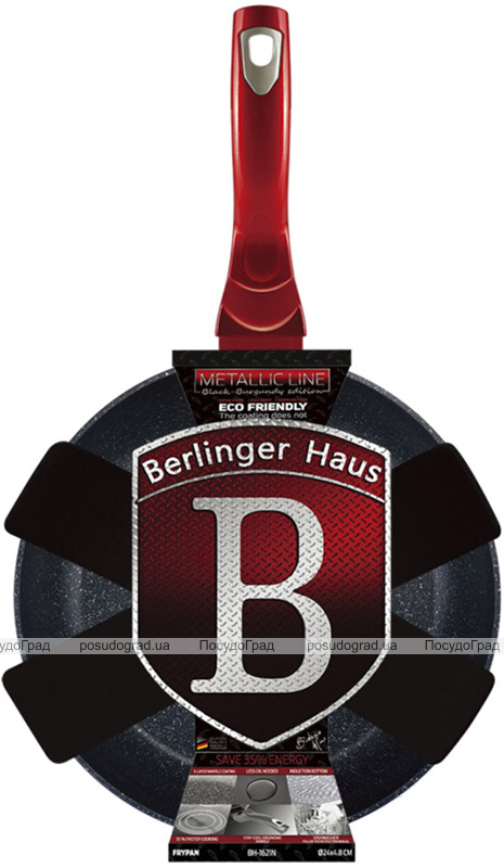 Сковорода Berlinger Haus Black Burgundy Ø26см, мраморное покрытие