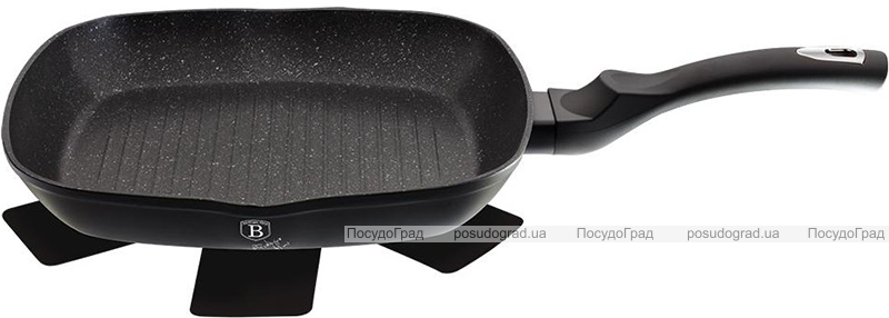Сковорода-гриль Berlinger Haus Black Silver 28х28х4.3см с мраморным покрытием