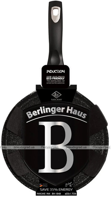 Сковорода блинная Berlinger Haus Black Silver Ø25см с мраморным покрытием