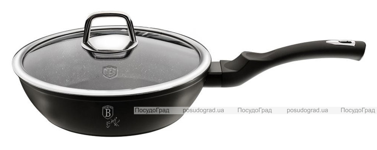 Сковорода-сотейник Berlinger Haus Black Silver Ø24см с крышкой, мраморное покрытие