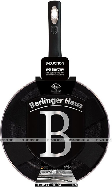 Сковорода Berlinger Haus Black Silver «Шеф-Повар» Ø26см, мраморное покрытие