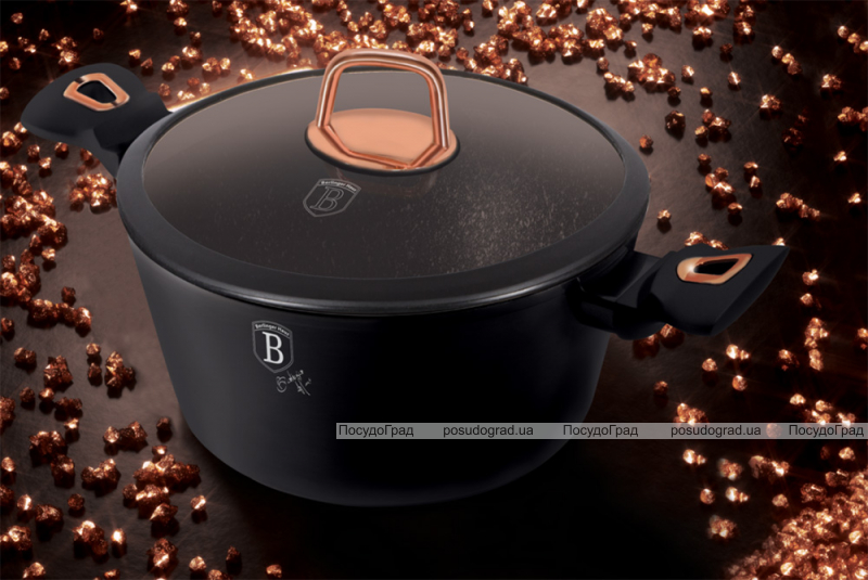 Кастрюля Berlinger Haus Black Rose 6.1л с мраморным покрытием