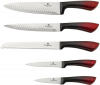 Набор 5 кухонных ножей Berlinger Haus Black Burgundy на подставке