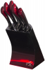 Набор 5 кухонных ножей Berlinger Haus Black Burgundy на подставке