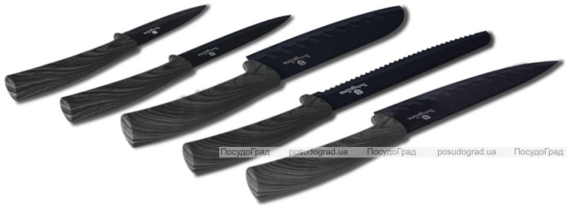 Набор 5 кухонных ножей Berlinger Haus Forest Line Black с алмазным покрытием