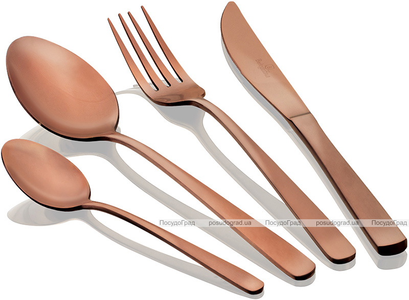 Набор столовых приборов Berlinger Haus Rose Gold 24 предмета, сатиновый финиш