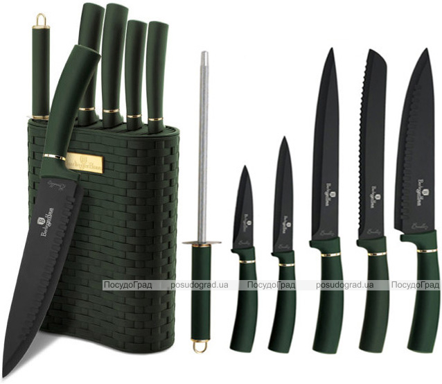 Набір ножів Berlinger Haus Emerald Collection 6 предметів на підставці