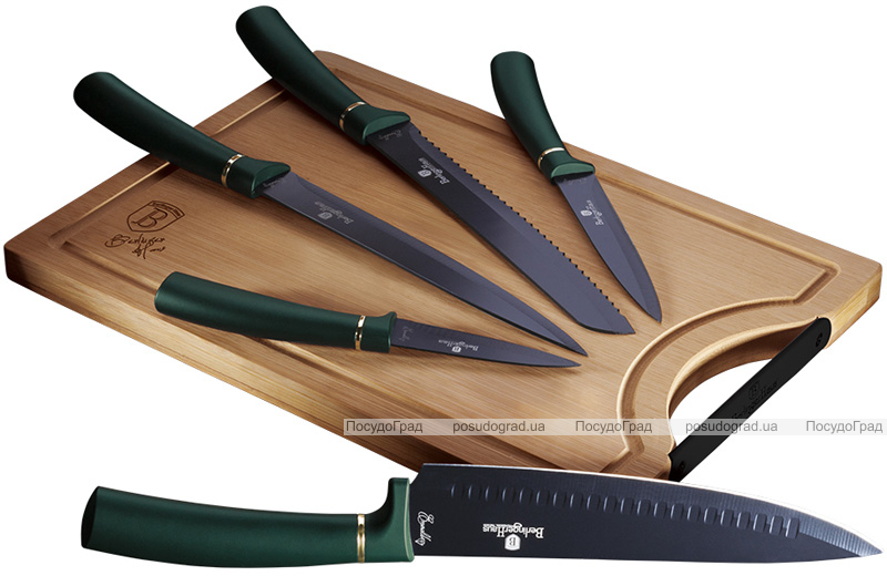 Набір ножів Berlinger Haus Emerald Collection 5 ножів і дошка