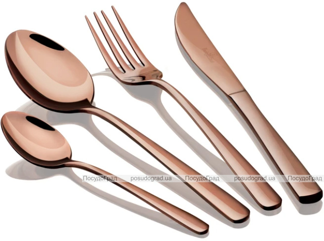 Набір столових приборів Berlinger Haus Rose Gold 16 предметів на 4 персони, глянсовий мідний