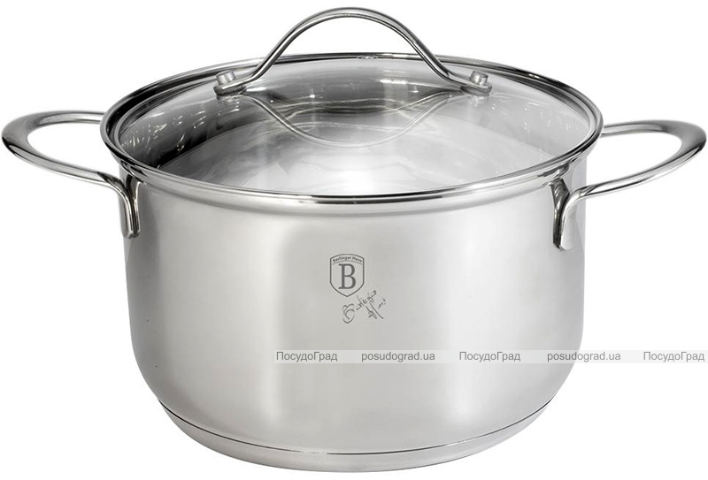 Кастрюля Berlinger Haus Silver Jewellery 1.8л Ø16х10см из нержавеющей стали со стеклянной крышкой