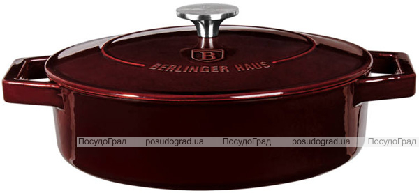 Каструлька чавунна Berlinger Haus Burgundy 0.5л низька з емалевим покриттям