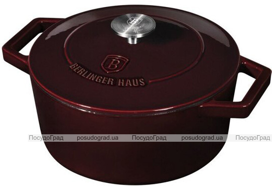 Каструля чавунна Berlinger Haus Burgundy 4.3л з емалевим покриттям