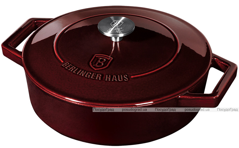 Кастрюля чугунная Berlinger Haus Burgundy Ø26х7.5см с эмалевым покрытием