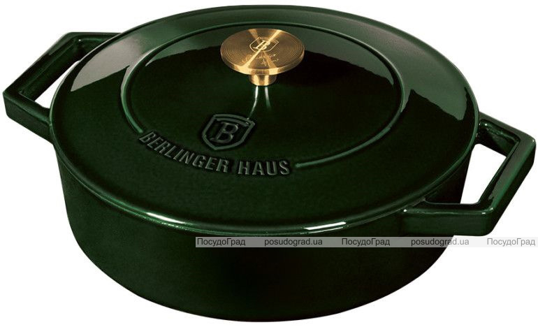 Кастрюля чугунная Berlinger Haus Emerald Collection Ø26х7.5см с эмалевым покрытием