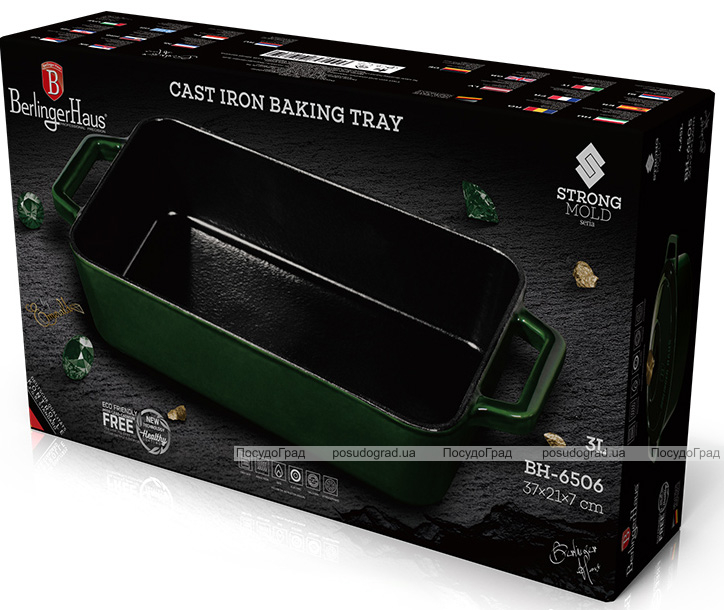 Форма для выпечки Berlinger Haus Emerald Collection 30х20х7см, чугун с эмалевым покрытием
