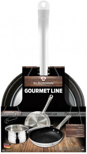 Набор 2 сковороды и ковш Blaumann Gourmet из нержавеющей стали
