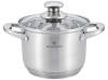 Каструля Blaumann Gourmet 3.2л Ø18х13см з нержавіючої сталі зі скляною кришкою