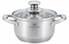 Каструля Blaumann Gourmet 3.8л Ø20х12.5см з нержавіючої сталі зі скляною кришкою
