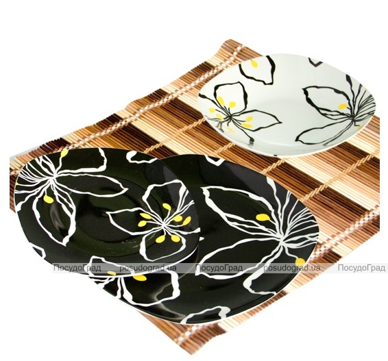 Набор тарелок "Black&White flower" 18 предметов