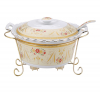 Мармит DaVinci Apollonia 2,5л фарфор с золотым декором, круглая форма