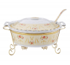 Мармит DaVinci Apollonia 2,5л фарфор с золотым декором, овальная форма