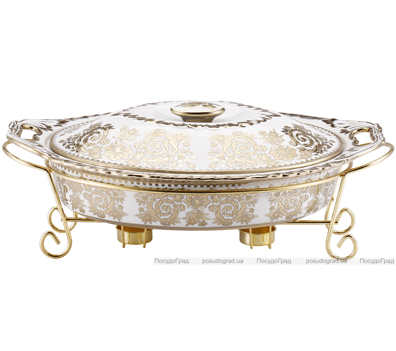 Мармит DaVinci 3л фарфор с золотым декором II, овальный