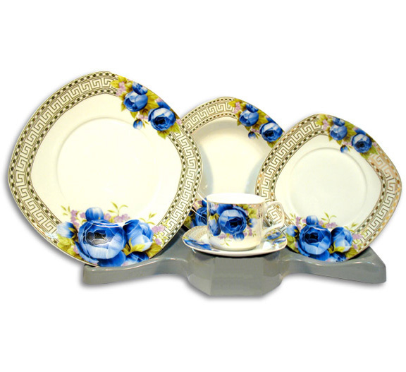 Столовый набор Greek Ornament With Blue Rose 30 предметов на 6 персон