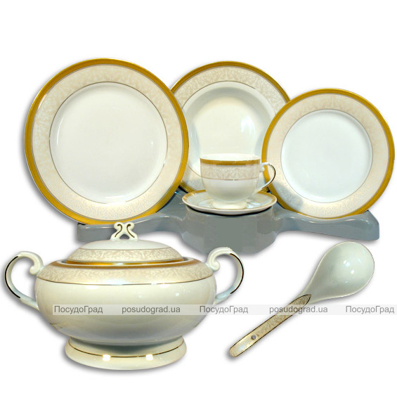 Столовый набор Gold with Mother of Pearl 33 предмета на 6 персон