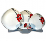 Столовый набор Abstraction Red Flower 30 предметов на 6 персон
