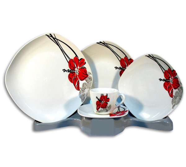 Столовый набор Abstraction Red Flower 30 предметов на 6 персон
